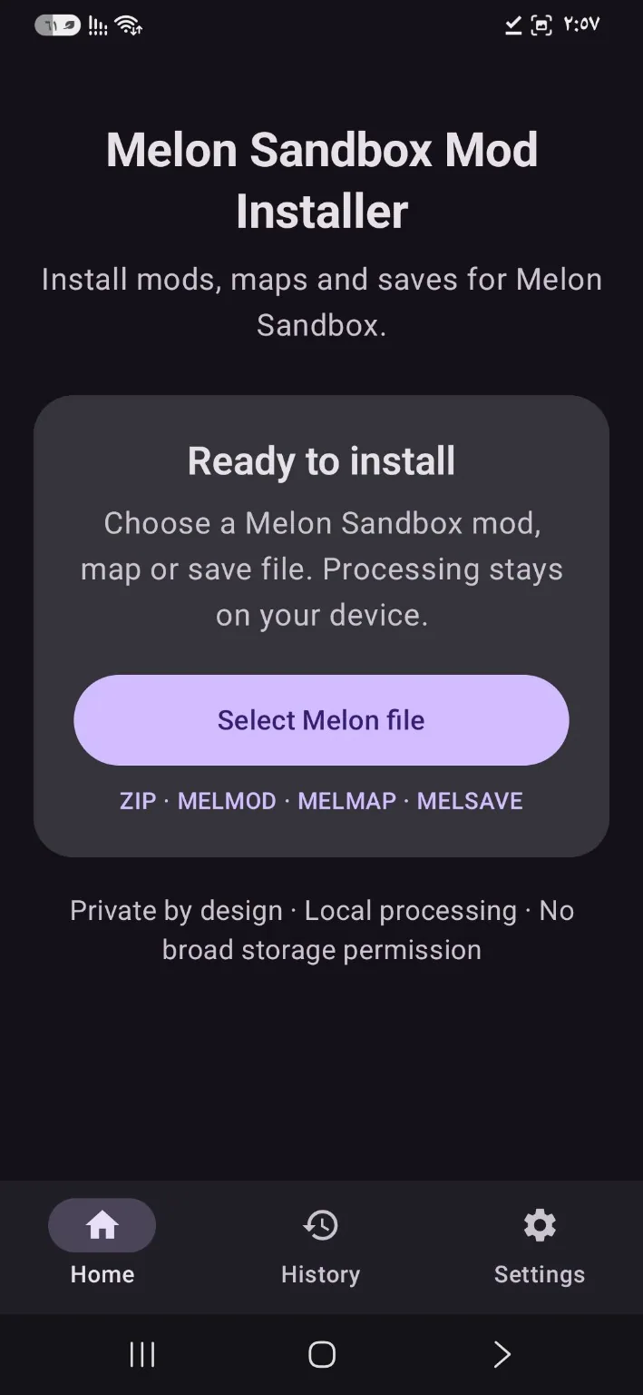 MMIX screenshot: Select Melon Sandbox mods, maps and saves